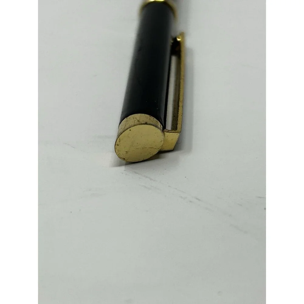 Vintage Fisher Space Pen Black Lacquer Gold Trim Ballpoint Pen PR4F USA Working